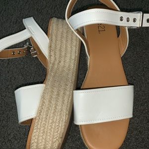 white strappy wedges